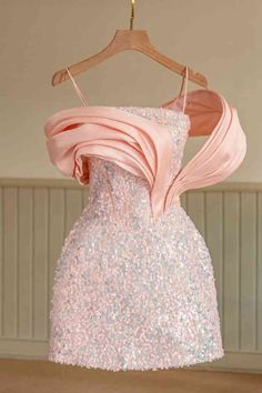 Pink Sequin Party Dress, Mini Homecoming Dress, Unique Homecoming Dresses, Dorothy Dandridge, Mini Homecoming Dresses, Pink Homecoming Dress, Dress Unique, Mode Kpop, Sequin Party Dress