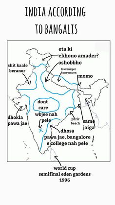india according to bangalls map with the location of each country and its major rivers