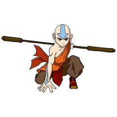 an image of a cartoon character doing tricks with a stick on his head and legs
