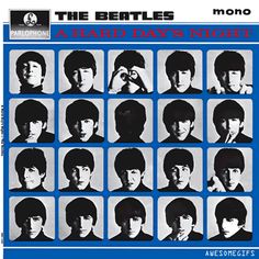 the beatles album cover for a hard day's night