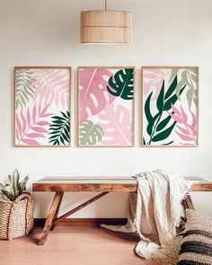 3pc Green and Pink Wall Art Transform any room with our set of 3 stylish green and pink wall art prints. Add a modern touch of botanical wall decor. Perfect for any green and pink living room or bedroom! ➕ Printed on Fine Art Paper for a crisp sharp finish with a vibrant and vivid colour display. ➕ All of our Artwork is Custom Printed to order. ➕ All of our Frames are Handmade to order ➕ Colours may vary due to different monitors/ screen settings All prints are for personal use only and are not Sage Green And Pink Boho Bedroom, Light Pink And Forest Green Bedroom, Pink And Green Lounge Ideas Living Rooms, Forest Green And Pink Kitchen, Green And Pink Decor Living Room, Pink Forest Bedroom, Green And Pink Artwork, Pink And Green Gallery Wall, Vibrant Living Room Decor