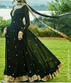 Party Wear Dresses Latest, Anarkali Black, Diwali Outfit Ideas, Latest Party Wear Dresses, Diwali Dress, Kurta Fashion, Partywear Gown, Diwali Outfit, Georgette Anarkali