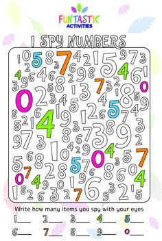 a printable activity sheet for kids to learn numbers and place them in the center