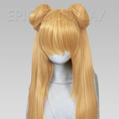 Butterscotch Blonde Sailor Moon Wig Become your favourite Sailor Senshi with this unique and pre-styled Sailor Moon wig! Our beautiful Butterscotch Blonde color takes center stage in this five-piece wig set, creating the classic and unforgettable Sailor Moon style that lives on in all our hearts. This set comes with one short base wig, two 50" ponytail wraps, and two adorable removable odango buns. Due to the design of this Sailor Moon wig set, it can be restyled and reassembled in a flash, maki Sailor Moon Wig, Sailor Moon Style, Which Character Are You, Ponytail Wrap, Sailor Senshi, Epic Cosplay, Head Shapes, Blonde Color, Center Stage