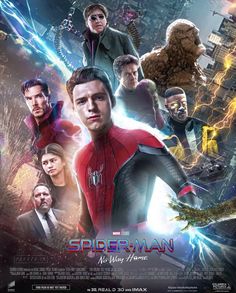 spider - man far from home movie poster with all the main characters and their names