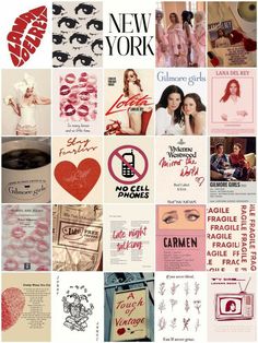 the collage has many different pictures on it, including women's clothing and accessories