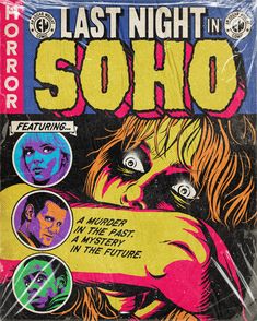 an old comic book cover with the title'last night in soho'on it