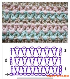 an image of crochet stitches and the same stitch