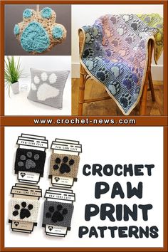 crochet paw print patterns are featured in this article