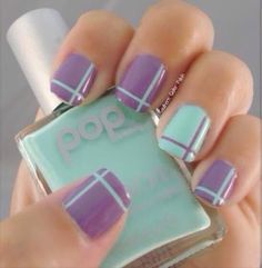 Simple, easy, and classy nail art using striping tape Nails With Easy Designs, Summertime Nails Designs, Fun Square Nails, Easy Summer Nails Designs, Tape Nail Art, Simple Nail Art Designs, Diy Nail Art, Pastel Nails, Cute Nail Designs