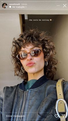 Curly Mid Length Haircut, Curly 60s Hair, Short Womens Haircuts Curly, Short Curly Jellyfish Haircut, Female Curly Mullet, 3b Short Haircut, Curly Short Layers, Short Curly Feminine Haircut, Perm Curls Short Hair