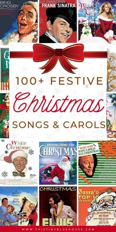 the cover of 100 festive christmas songs and carols