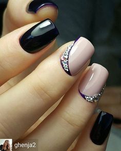 definitely checking this out. Maybe in matte? Or maybe partial matte? ~SB Accent Nails, Halloween Nails Short, Nagellack Trends, Elegant Nail Designs, Pretty Nail Designs, Gel Nail Design, Elegant Nails, Fabulous Nails, Nails Short
