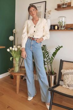 Wide Leg Outfit, Wide Leg Jeans Outfit, Style Parisienne, Look Jean, Moda Jeans, Outfits Otoño, 가을 패션, 여자 패션, Mode Inspiration