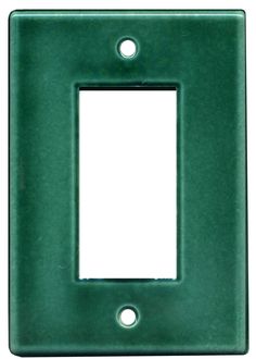 a green light switch plate on a white background