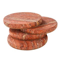 three red marble coasters stacked on top of each other