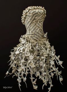 the dress is made out of old books