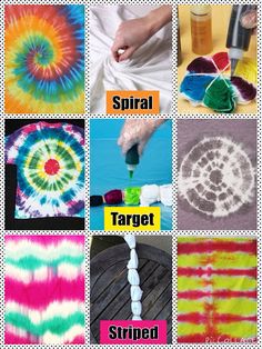 tie - dye patterns are used to make t - shirts and other things that you can do with yarn