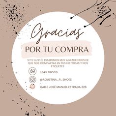 a flyer for an event with the words gracias por tu compra