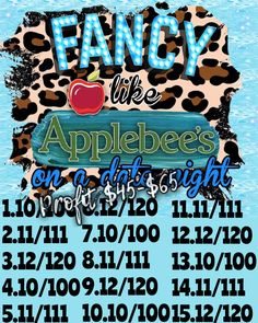 the poster for fancy like applebee's one - night party at the pool