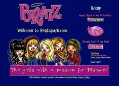 the website page for bratz
