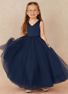 Wedding bells are ringing as Marybell introduces the blushing bride. This flouncy tulle angel is the perfect beauty for your special day. She’s a satin classic with a bow on top. Dark Blue Flower Girl Dress, Flower Girl Dresses Navy Blue, Navy Blue Flower Girl Dresses, Navy Blue Girls Dress, Flower Girl Dresses Navy, Affordable Flower Girl Dresses, Blue Flower Girl, Flower Girl Dresses Blue, Perfect Beauty