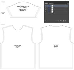 the front and back view of a t - shirt pattern