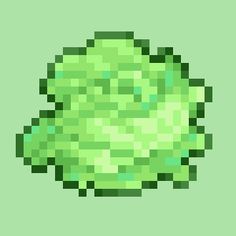 an image of a green apple pixelated in the style of 8 bit video game art