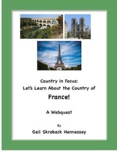 a book cover with the words country in focus let's learn about the country of france