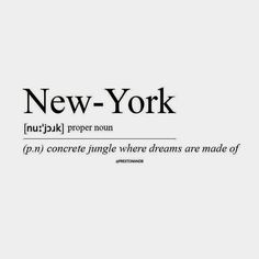 the words new york are written in black and white