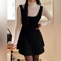 Brand New Size Is Xl But Fits More Like A Medium. Doesn’t Include Top. All Black Business Casual Outfits, Black Sweater Outfit, Promotion Dresses, Dress Shorts Outfit, Semi Formal Outfits, Girls Dress Outfits, Skort Dress, Dresses Shein, Dresses Casual Winter