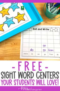 the free sight word center for students to practice their handwriting and writing skills with stars