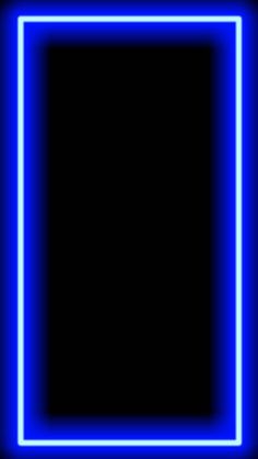 a blue neon frame on a black background with an empty space in the center for text