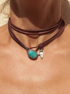 Multilayer Necklace, Necklaces Choker, Multi Layer Necklace, Turquoise Leather, Necklace Choker, Trendy Fashion Women, Leather Necklace, Women's Jewelry, Multi Layering