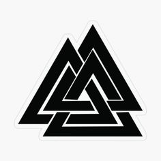 the triangle is made up of three intersecting triangles, one in black and white with an inverted