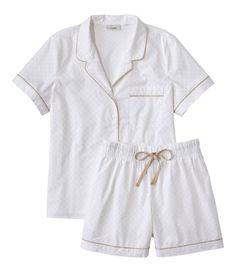 All the comfort of our popular pajamas in a lighter weight pj short set just right for warmer weather. In fun graphics you'll only find at L. L. Bean. Favorite Fit: sits lower on the waist. Slightly Fitted: Softly shapes the body. 5" inseam. In 97% cotton with 3% spandex for extra comfort. Machine wash and dry. Button-front shirt has a notched collar. Pull-on shorts have an adjustable drawstring waist and side seam pockets. Imported. | Women's Comfort Stretch Sleep PJ Short Set, Cotton Blend Lazy Day Outfits, Cute Pajama Sets, Pj Shorts, Short Pj Set, Cute Pajamas, Short Pajama Set, Notched Collar, Basic Outfits, Short Set