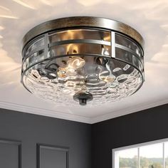 a ceiling light that is in a room