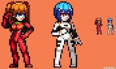 an image of some pixel art that looks like they are from the video game persona