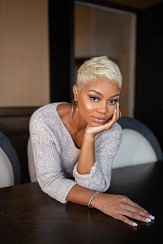 Molded Hairstyles For Black Women, Short Hairstyles For Black Women Over 50, Black Pixie Haircut Short Styles, Colored Pixie Cut, Blonde Pixie Haircut Black Women, Trendy Short Haircuts For Women, Wigs Short Hair, Short Wigs For Black Women, Touch Of Heaven