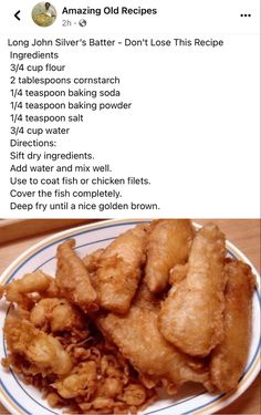 fried food on a plate with instructions for how to cook it