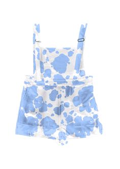 Blue Cow Print, Kidcore Outfits, Blue Cow, Grid Print, Pink Cow, Metal Straps, Cute Cows, Hand Drawn Design, Cow Print