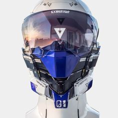 Blue Cyberpunk Mask Cyberpunk Face Mask, Cyberpunk Style Outfit, Cyberpunk Face, Blue Cyberpunk, Diy Gadgets Electronics, Techwear Mask, Cyberpunk Genre, Cyberpunk Mask, Face Gear