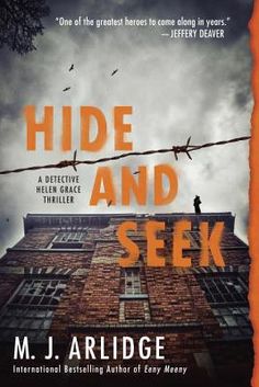 a book cover for hide and seek by m j arridge with barbed wire on top