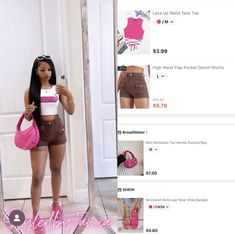 Shein Outfits For Vacation, Shein Back To School Outfits Summer, Pink And White Shein Outfit, Cute Going Out Outfits Black Women Shein, Shein Dress Ideas, Outfits From Target Womens, Cute Shien Summer Outfits, Lookbook Outfits Shein, Shein Outfits For School 2023