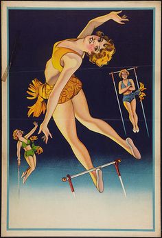 an advertisement for the women's athletic league, featuring a woman jumping over hurdles