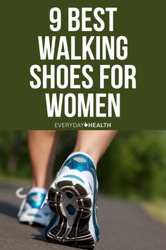 a woman's feet with the words 9 best walking shoes for women on them