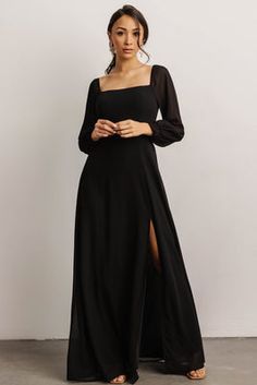 Sierra Sweetheart Maxi Dress | Black | Baltic Born Black Bridesmaid Dresses Long, Black Wedding Guest Dresses, Long Sleeve Bridesmaid Dress, Black Bridesmaids, Baltic Born, Black Dress Formal, Maxi Dress Black, Black Bridesmaid Dresses, Rust Dress