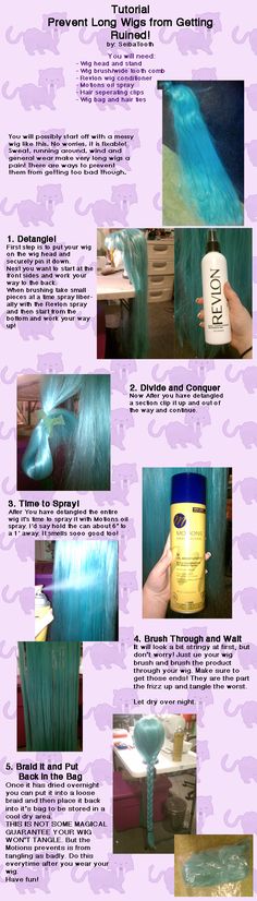 Tutorial: Detangling Long Wigs by SeibaTooth on deviantART Snk Cosplay, Costume Tutorial, Cos Play, Cosplay Tutorial, Fx Makeup, Cosplay Diy, Sfx Makeup, Cosplay Tips, Maquillage Halloween