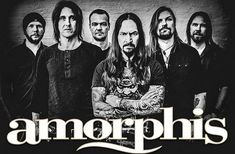 an image of the band amorphiis with their name on it in black and white