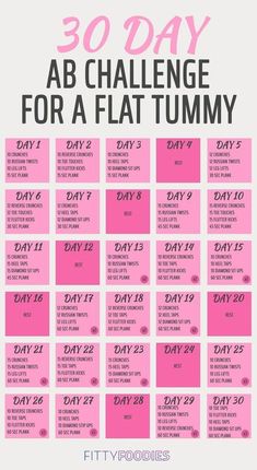 30 Days AB Challenge for A Flat Tummy 30 Day Ab Challenge, Beginner Workouts, 30 Day Abs